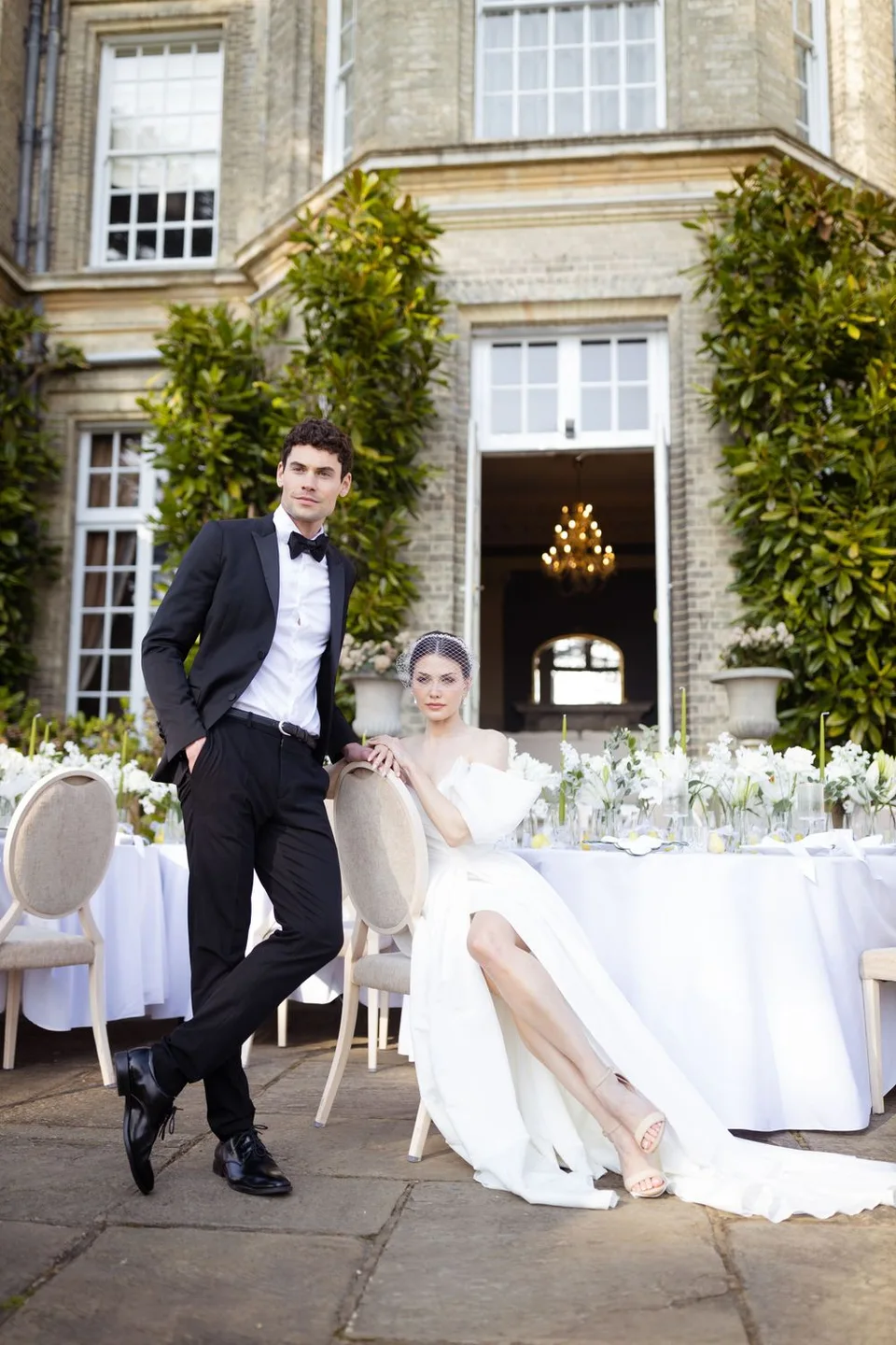 Stunning bridal portrait taken in a beautiful garden setting in Sussex, highlighting the elegance and beauty of the bride.