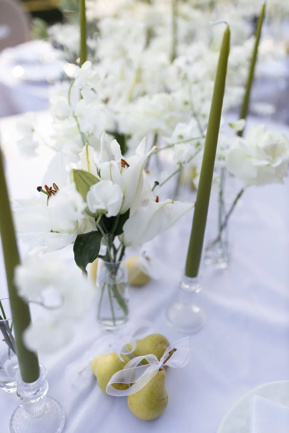 Beautifully arranged wedding table settings at a venue in West Sussex, ready to welcome guests for the celebration.