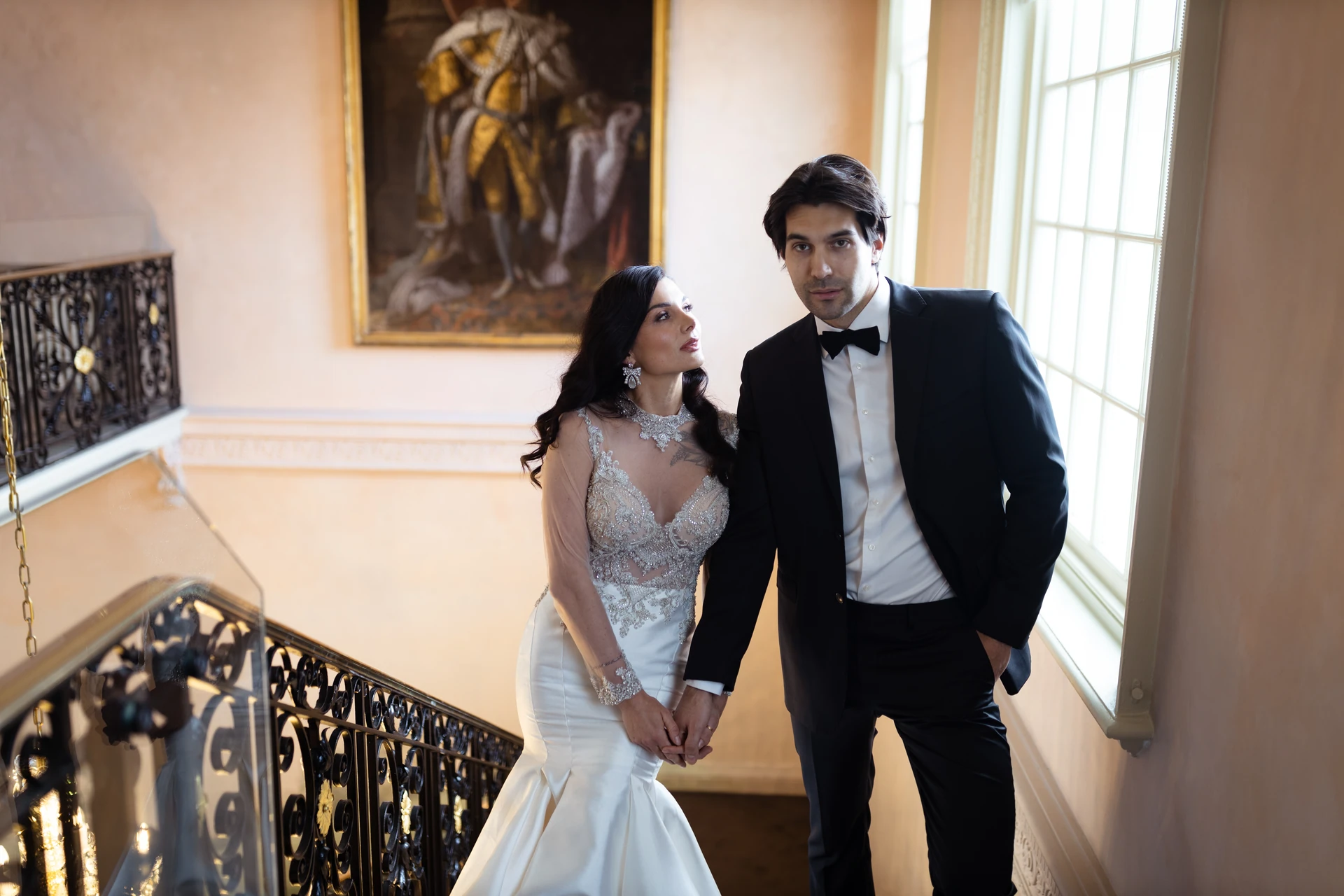 Together on the Hedsor House staircase