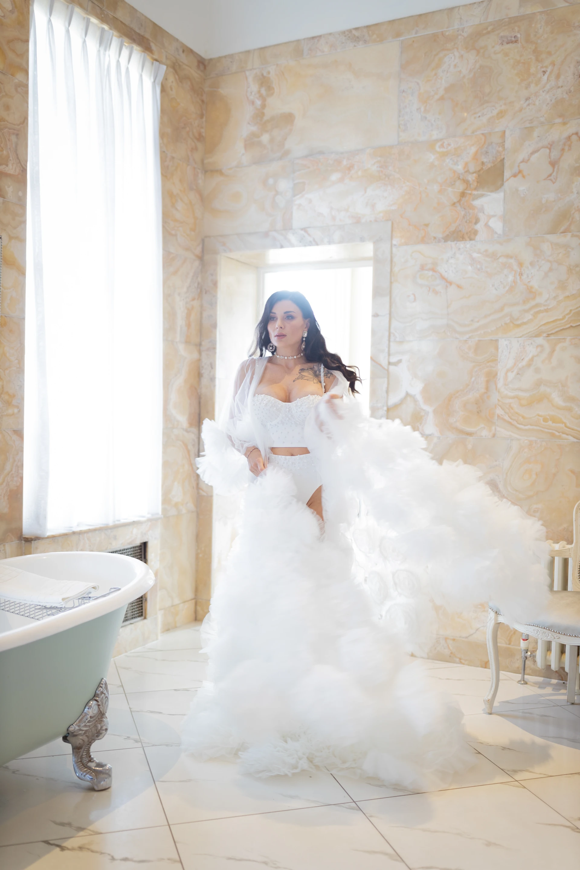 One of Angelina’s bridal looks at Hedsor House