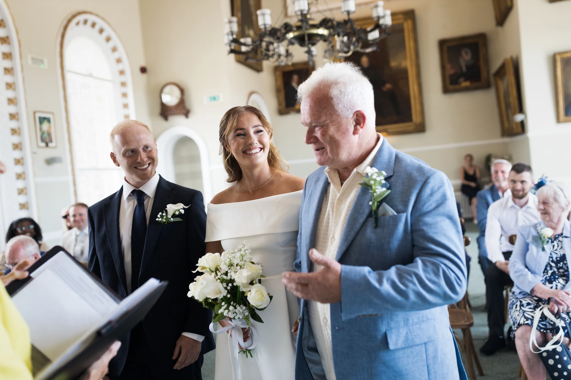 Family beside Eddie and Emily at their Arundel ceremony