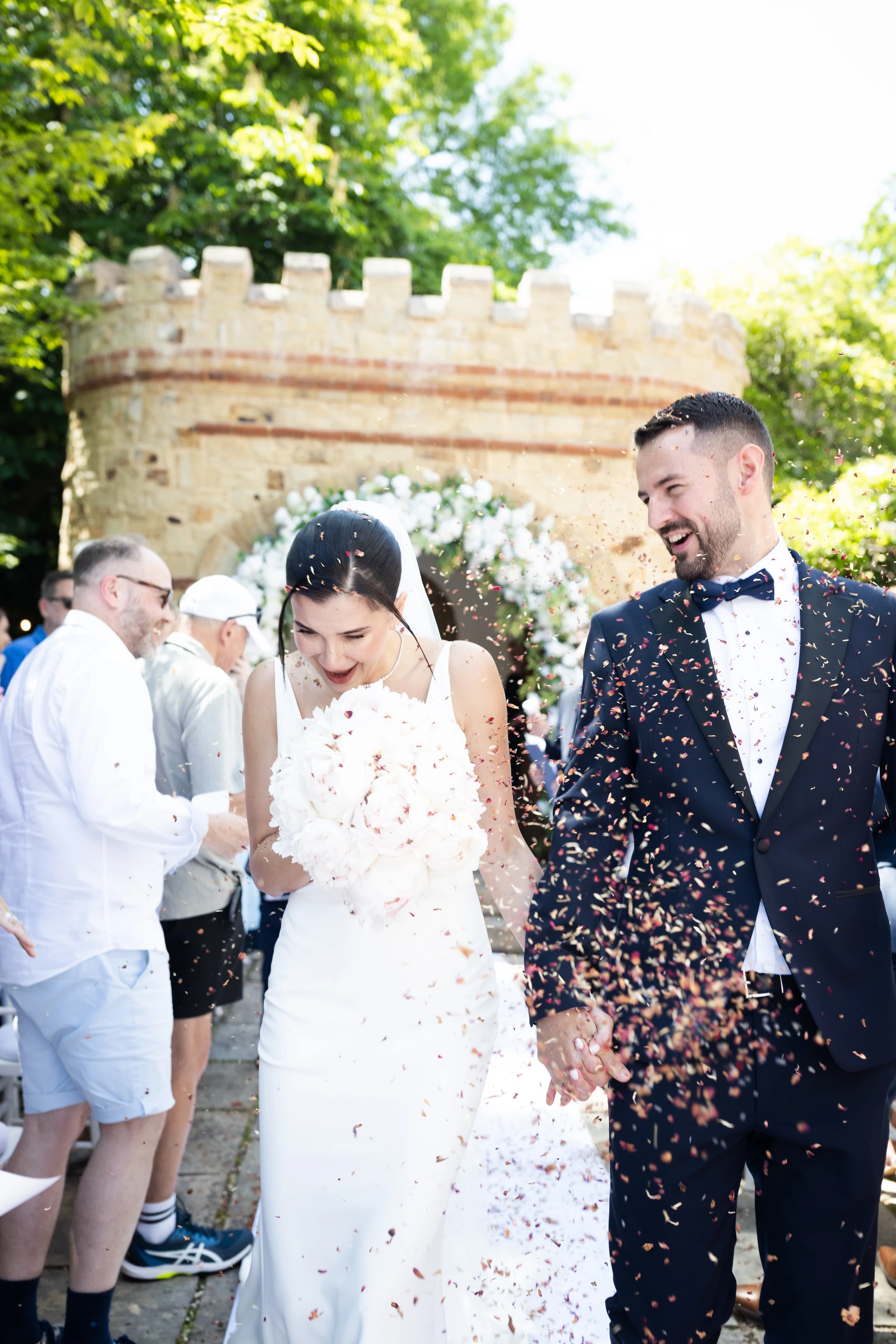 Confetti after the wedding ceremony