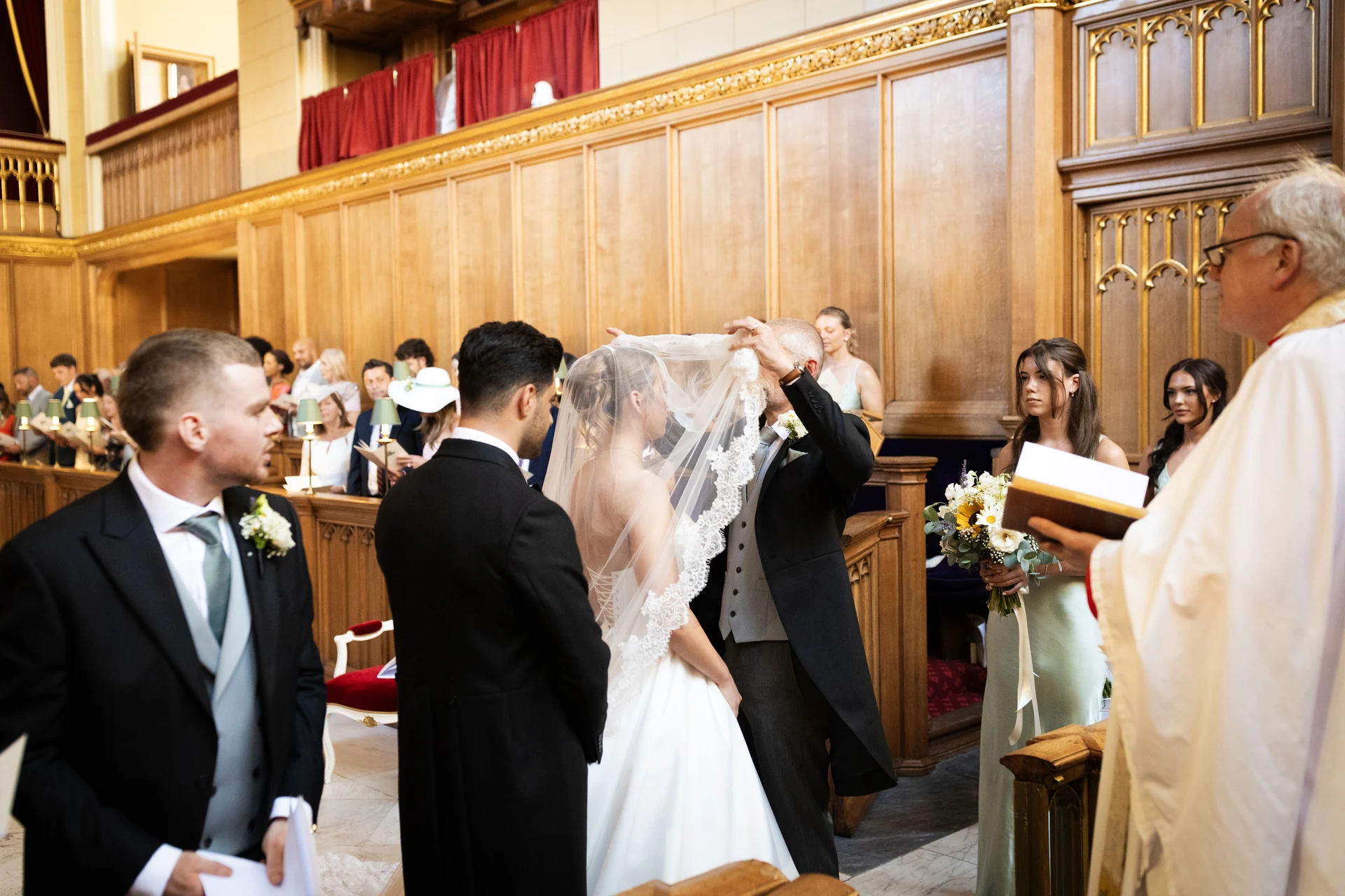 Natalia and Amir during their wedding ceremony at St James’s Palace