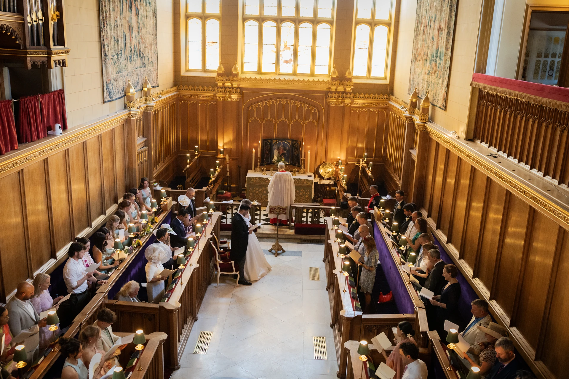 The chapel during the wedding ceremony