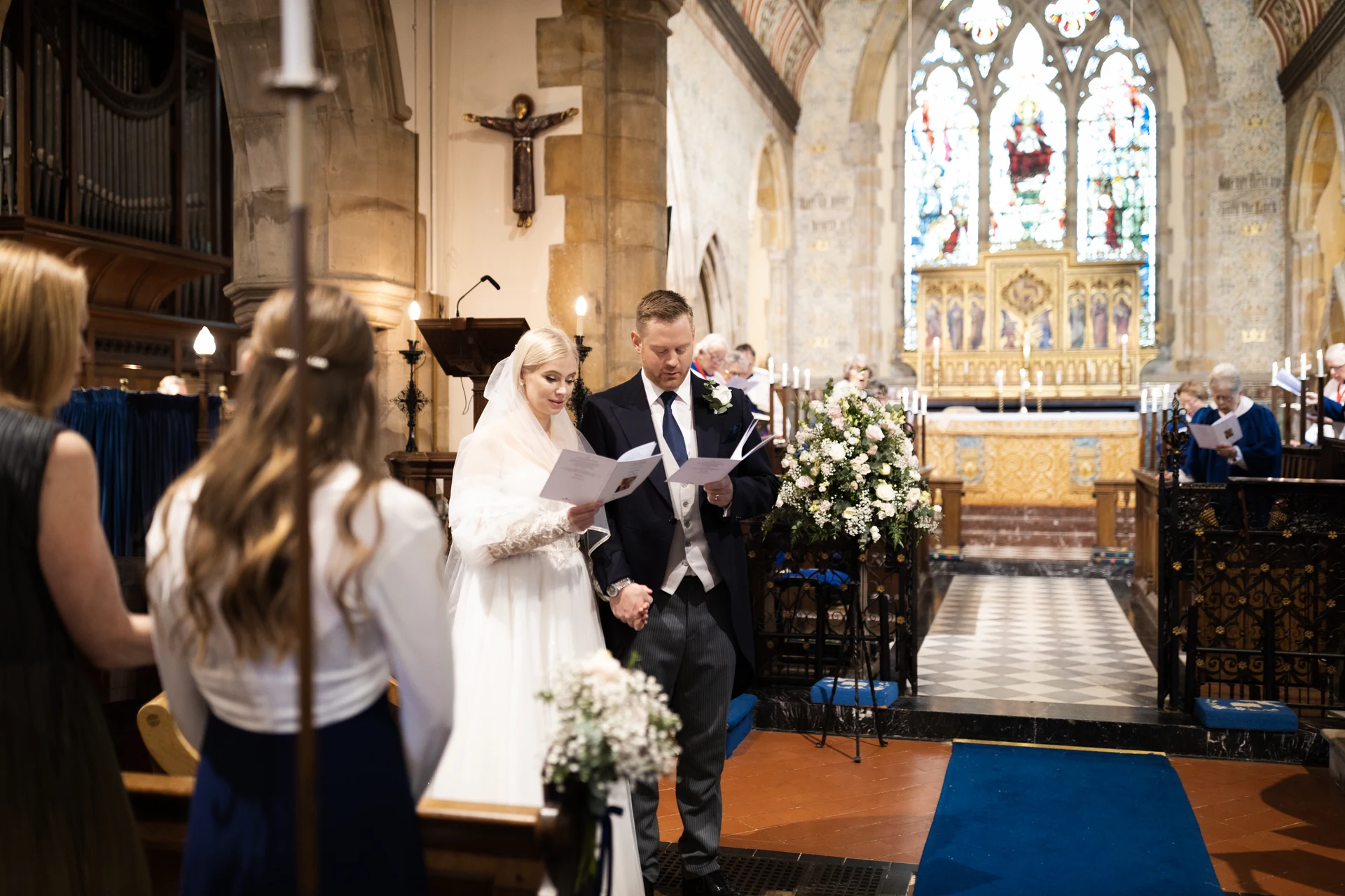 Vira and David together inside St Mary’s Church in Newick